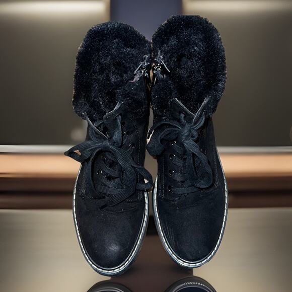 Madden Girl Ankle High Combat Boots Lace-Up And Zipper Size 9 Black - Picture 4 of 10